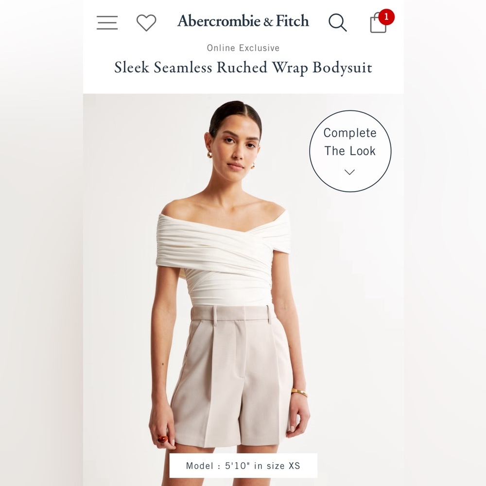 Abercrombie & Fitch White Off the Shoulder Bodysuit